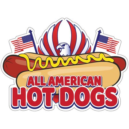 SIGNMISSION All American Hot Dogs Concession Stand Food Truck Sticker, 12" x 4.5", D-DC-12 All American Hot Dogs D-DC-12 All American Hot Dogs19